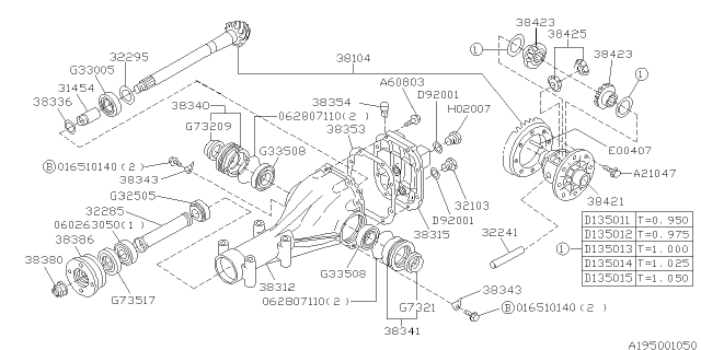 1998 Subaru Outback Differential - Individual Diagram 1