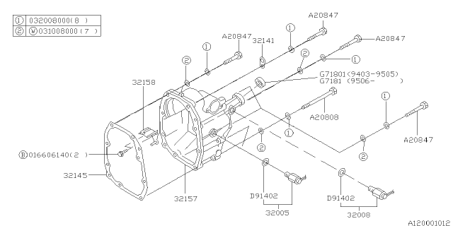 1995 Subaru Legacy Rear Case Diagram