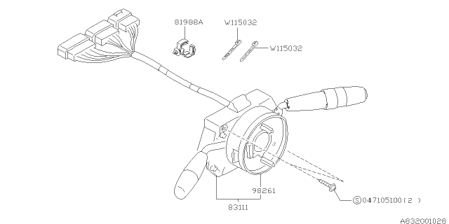 1995 Subaru Legacy Switch - Combination Diagram 2