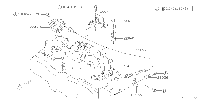 1999 Subaru Legacy Spark Plug & High Tension Cord Diagram 2