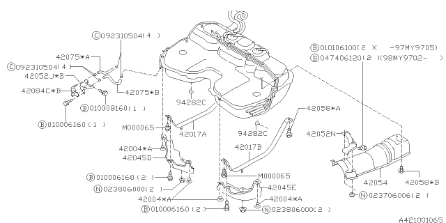 1997 Subaru Legacy Fuel Tank Diagram 4