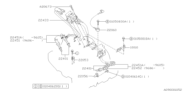 1997 Subaru Outback Spark Plug & High Tension Cord Diagram 1