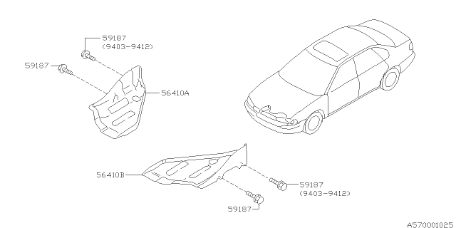 1999 Subaru Legacy Under Guard Diagram