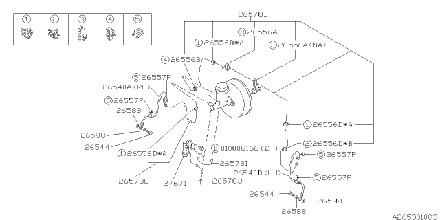 1999 Subaru Outback Brake Pipe Diagram for 26513AA120