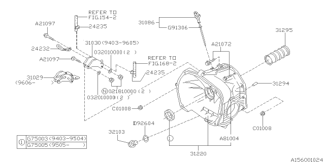 1996 Subaru Outback Torque Converter & Converter Case Diagram