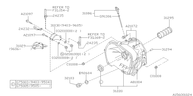 1995 Subaru Legacy PT880394 Case Assembly CONV Diagram for 31220AA060