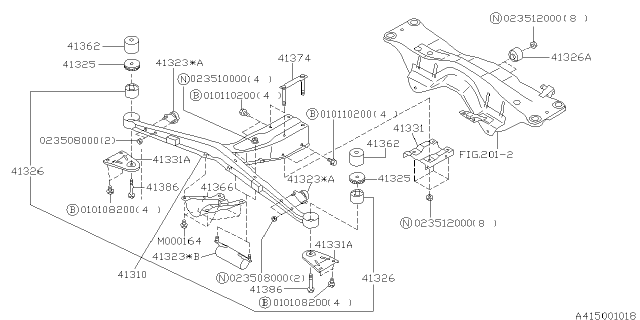1998 Subaru Legacy Differential Mounting Diagram