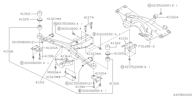 1999 Subaru Outback FLANGE Bolt Differential Diagram for 41332AC000