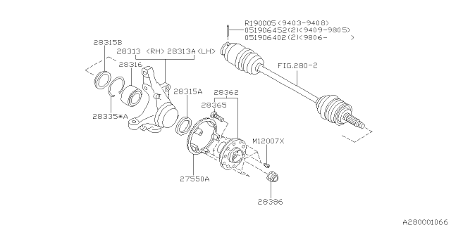 1998 Subaru Legacy Front Axle Diagram 4