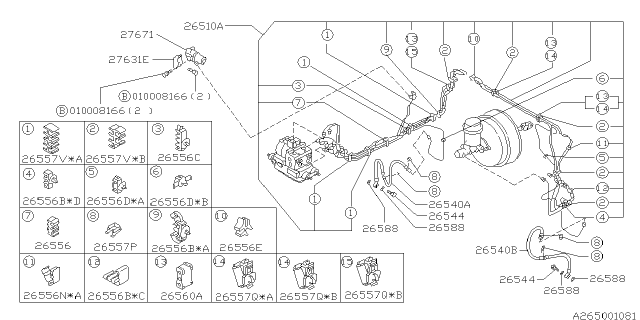 1997 Subaru Outback Clamp Diagram for 26535AA070