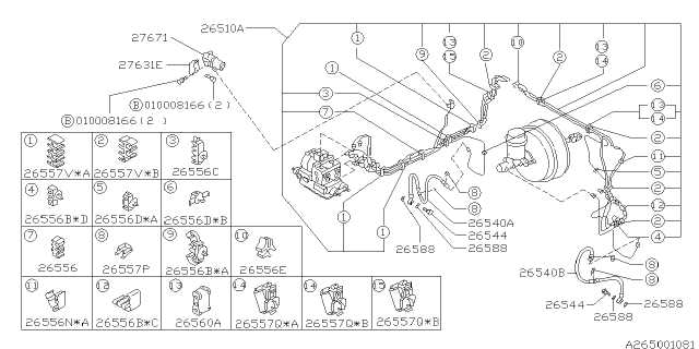 1997 Subaru Outback PCV Assembly Diagram for 27674AC090