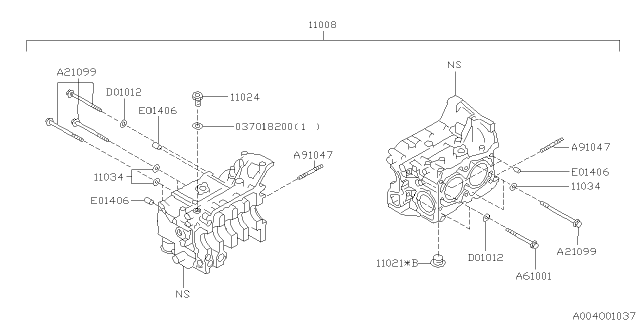 1996 Subaru Legacy Cylinder Block Diagram 1