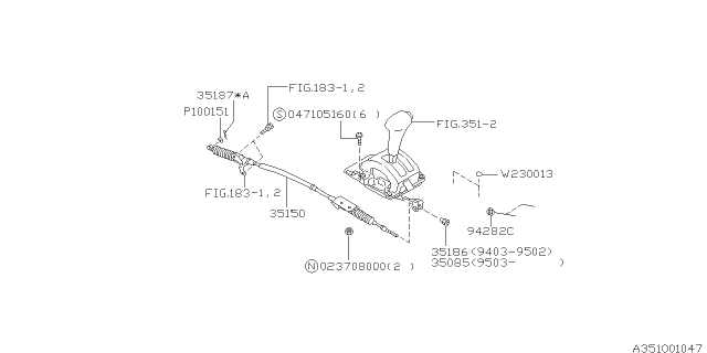 1996 Subaru Outback Selector System Diagram 4