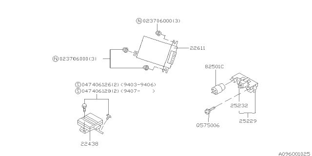 1996 Subaru Legacy Engine Computer Diagram for 22611AC930