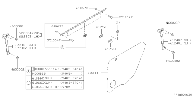 1996 Subaru Legacy Rear Door Panel Diagram 2