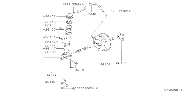 1998 Subaru Outback DIAPHRAGM Diagram for 26457AA000