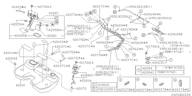 1996 Subaru Legacy Fuel Tank Diagram 6