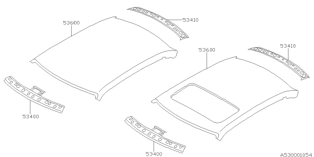 1996 Subaru Outback Roof Panel Diagram 1