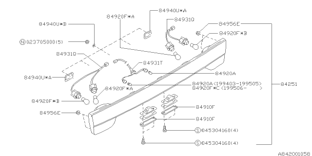 1996 Subaru Outback Lamp - Rear Diagram 4