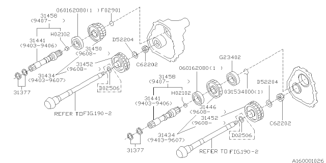 1997 Subaru Legacy PT280397 Gear Set Diagram for 31450AA200