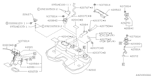 1998 Subaru Outback Cord Diagram for 81802AC030