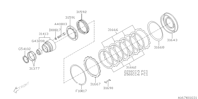 1998 Subaru Legacy Low & Reverse Brake Diagram 2