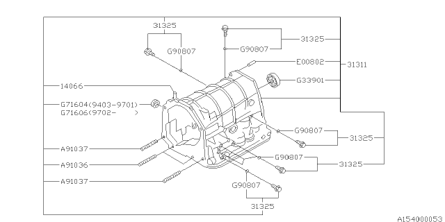 1997 Subaru Outback Automatic Transmission Case Diagram 3