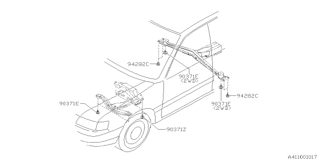 1999 Subaru Legacy Protector - Mounting Diagram