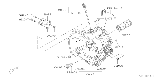 1999 Subaru Legacy Torque Converter & Converter Case Diagram 2