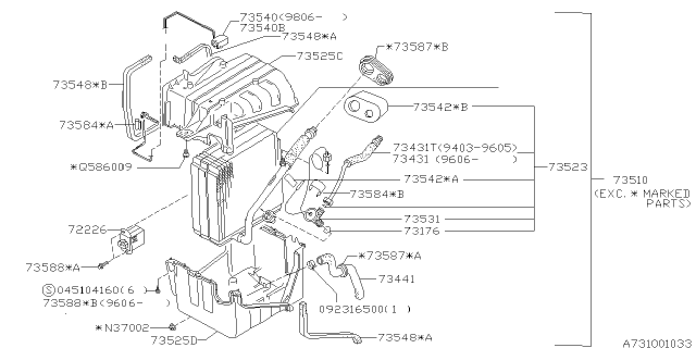 1996 Subaru Outback PT371096 Pipe Diagram for 73550AC010