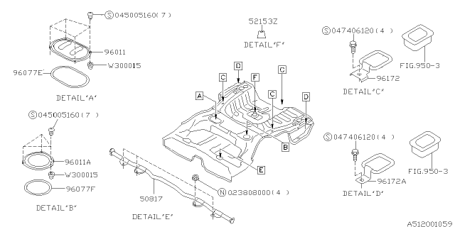 1998 Subaru Outback Floor Panel Diagram 3