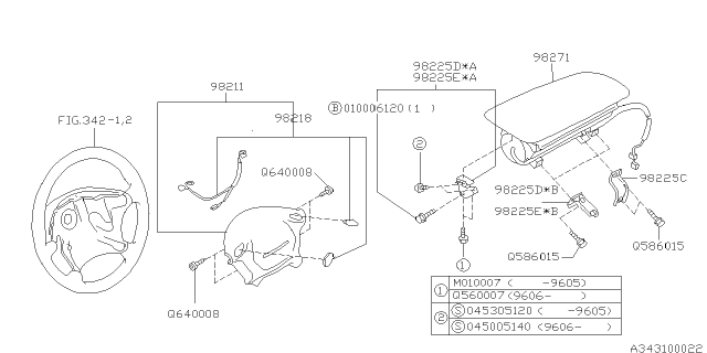 1995 Subaru Legacy Bracket Diagram for 98211AC480