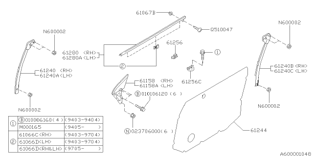 1995 Subaru Legacy Front Door Panel Diagram 2