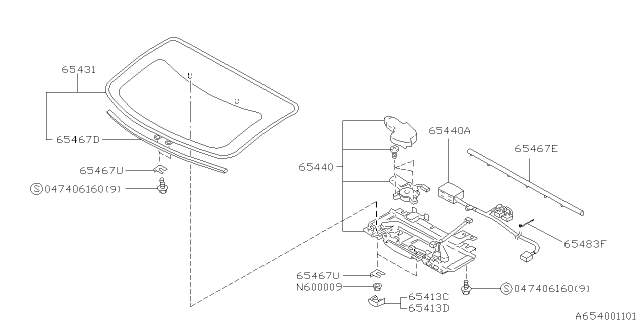 1998 Subaru Outback Control Unit Assembly Diagram for 65422AC000