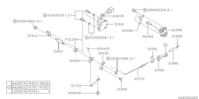 1997 Subaru Outback Bolt Diagram for 01040812A