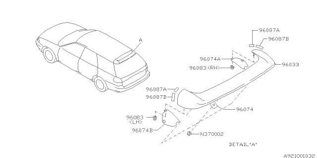 1996 Subaru Outback Spoiler Diagram 2