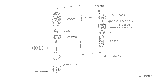 1998 Subaru Legacy Rear Shock Absorber Diagram 2