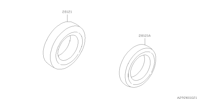 1995 Subaru Legacy T Tire T125/70D15 Diagram for 28121AC200