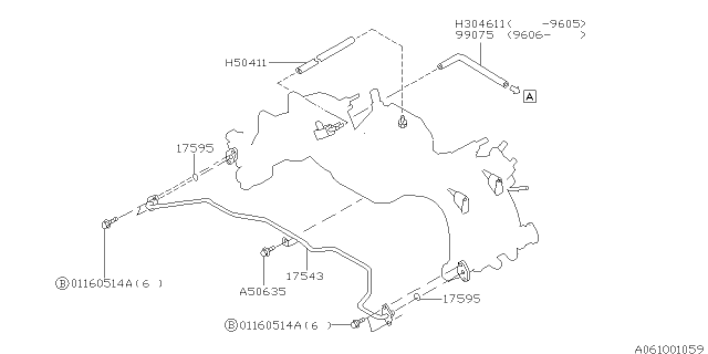 1996 Subaru Outback Hose Diagram for 807304611