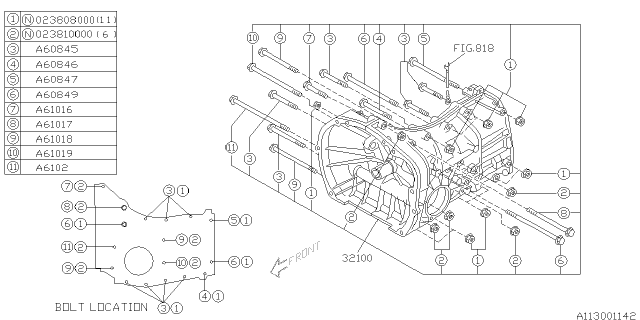 1998 Subaru Outback Manual Transmission Case Diagram 3