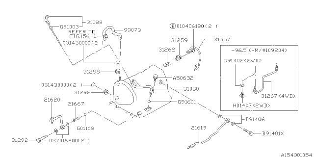 1997 Subaru Outback Automatic Transmission Case Diagram 1