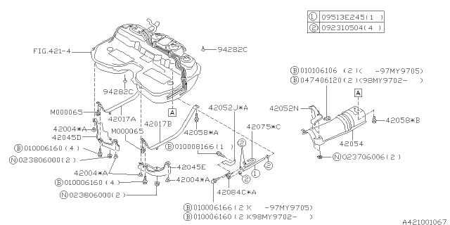 1996 Subaru Legacy Fuel Tank Diagram 2