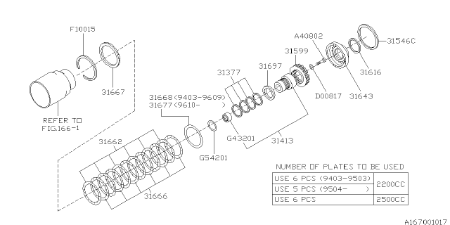 1996 Subaru Legacy Low & Reverse Brake Diagram