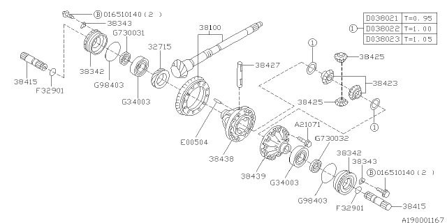 1997 Subaru Legacy Differential - Transmission Diagram 1