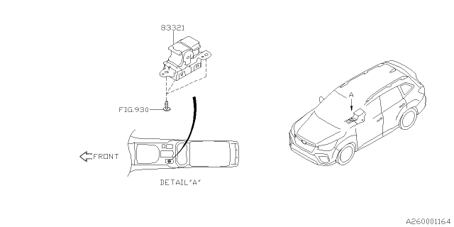 2021 Subaru Forester Sw Assembly Hand Bk EPB Diagram for 83321SJ000