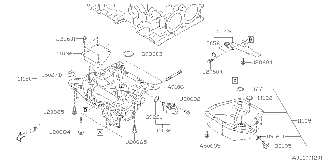 2019 Subaru Forester STRAINER Assembly Oil Diagram for 15049AA150