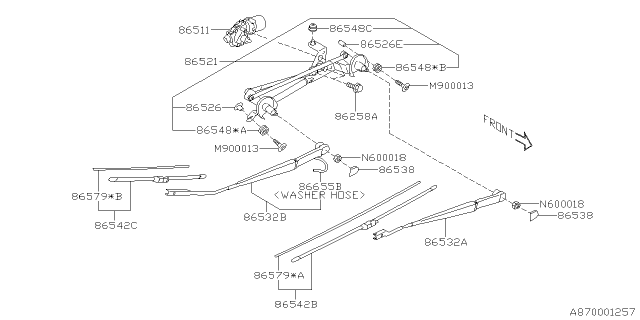 2019 Subaru Forester Blade 425 Flat LHd Diagram for 86542SJ060