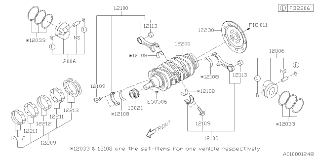 2021 Subaru Forester Piston & Crankshaft Diagram