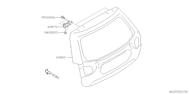 2020 Subaru Forester Back Door Panel Diagram