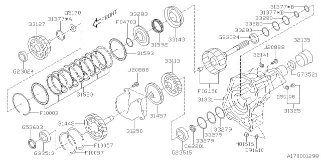 2019 Subaru Forester Automatic Transmission Transfer & Extension Diagram